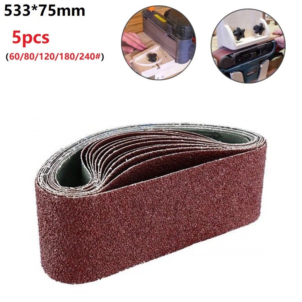 5 шт. 75*533 мм шлифовальная лента 60-240 абразивная мягкая ткань шлифовальные
