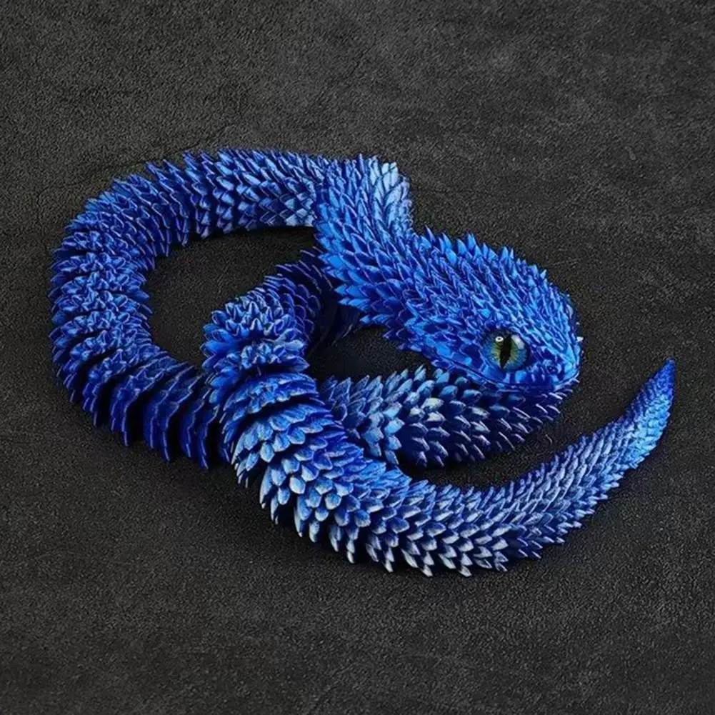 Коллекционная фигурка змеи подвижная шарнирная игрушка-змея 3d печатная