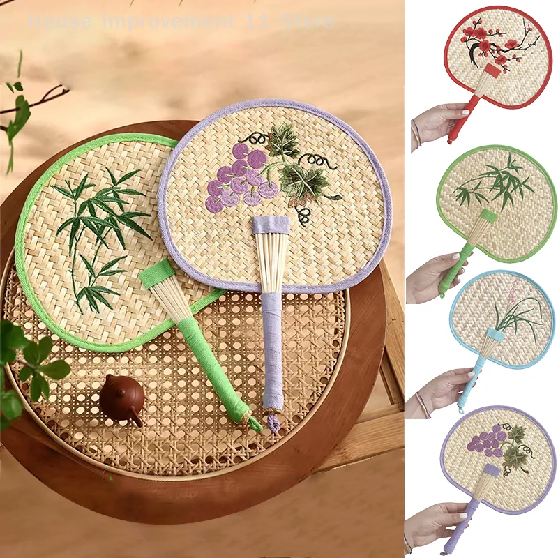 Новый ретро-вентилятор для ладони летнего дома соломенные вентиляторы ручной