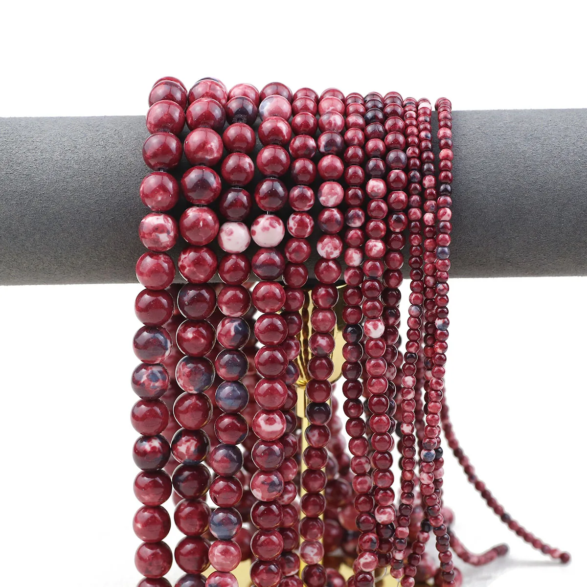 Красный натуральный камень бусины с цветком дождя круглые свободные