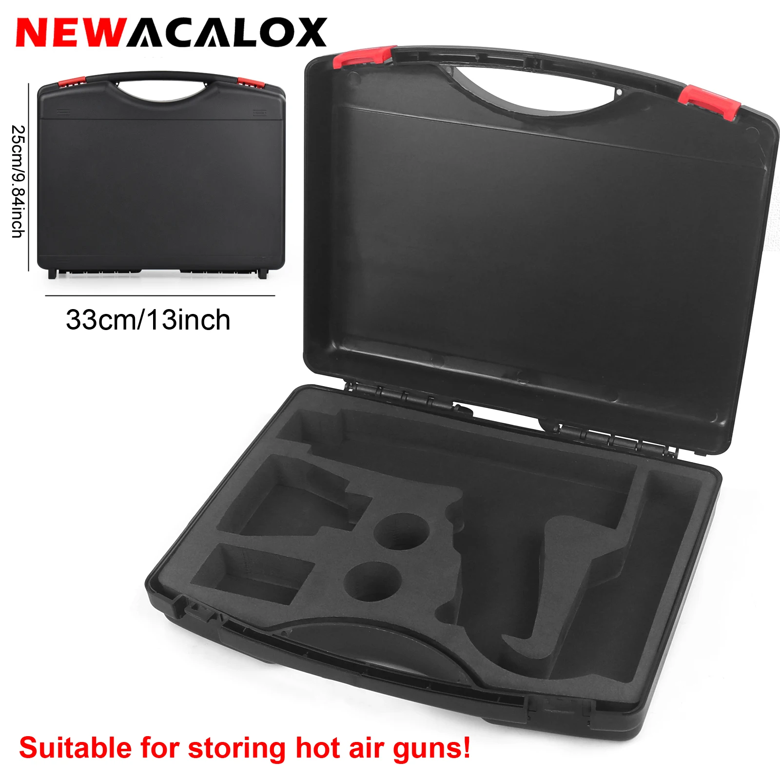 NEWACALOX Ящик для хранения термофена Пластиковый чехол инструментов с губчатыми
