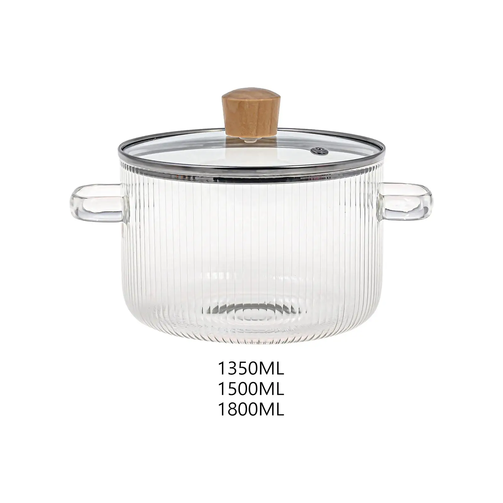 Стеклянная кастрюля для приготовления пищи прозрачная прочная термостойкая