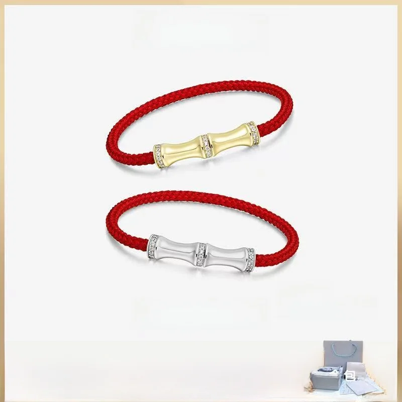 Hefang All Things Turin Red Rope Браслет Доступный Роскошный Национальный Сле Где Бамбуковый