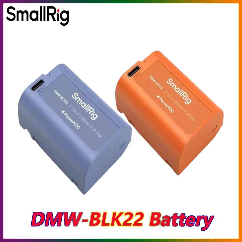 SmallRig DMW-BLK22 USB-C аккумуляторная батарея для камеры 5 В 2 А и 2400 мАч LUMIX GH7 GH6 G9II S5 IIX S9