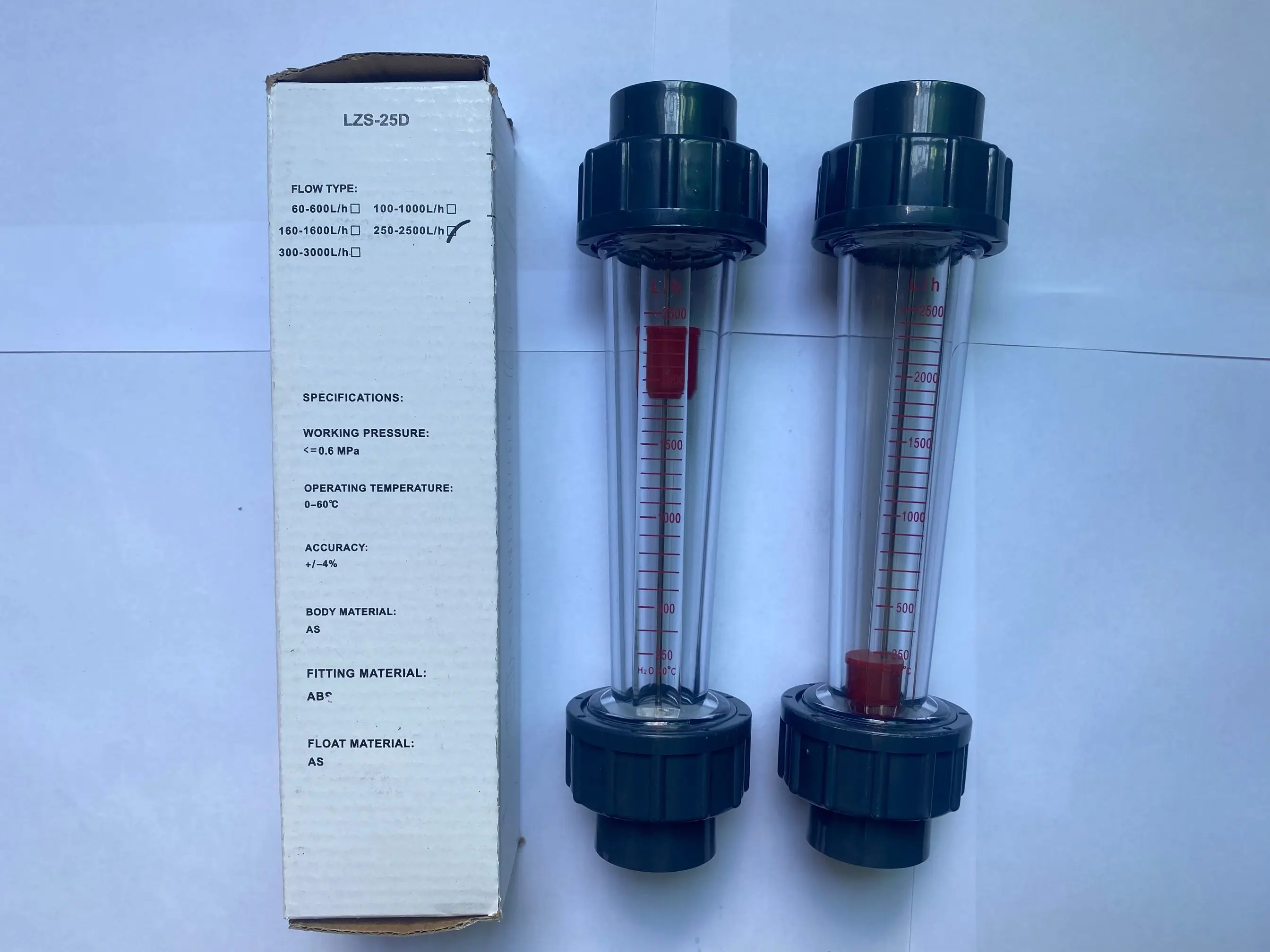 LOUCHEN ZM Новый 250-2500L/H пластиковая трубка типа жидкости воды ротаметр LZS-25 расходомер