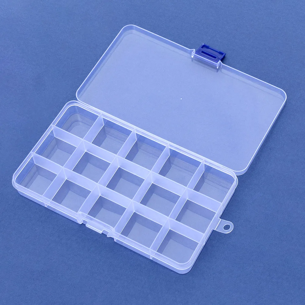Прозрачный контейнер для хранения бусин 24/15 ячеек пластиковый органайзер