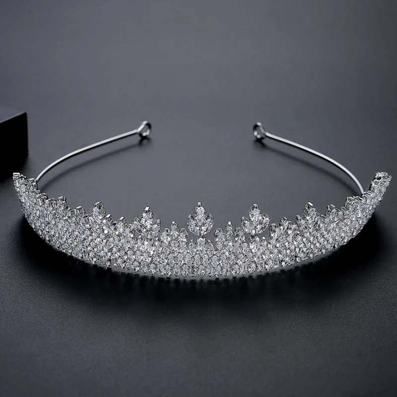 S925 Sterling Silver Moissanite Bridal New Hair Band Cross-Border European and American Fashion Crown Headdress Women Birthda...