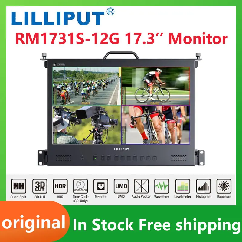LILLIPUT RM1731S-12G 17 3 дюйма 1920x1080 300cd/m2 4×12G-SDI 1RU Выдвижной монитор для монтажа в стойку с