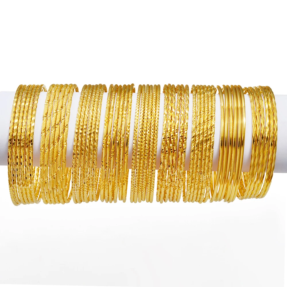 Anniyo 6 шт./лот браслеты для женщин и девочек Дубай круглый браслет ювелирные