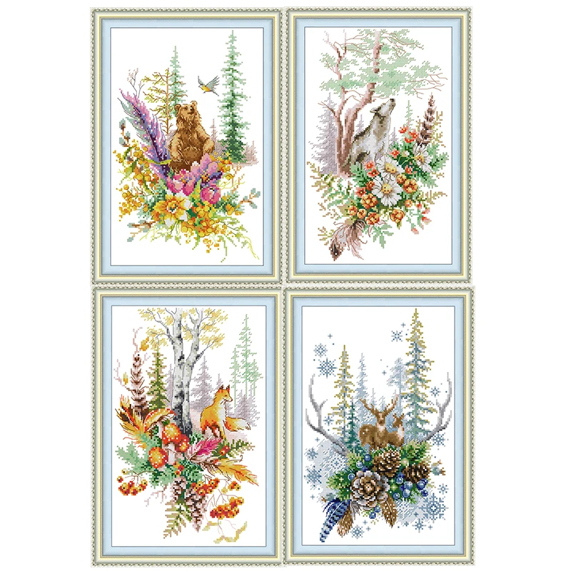 Набор для вышивки крестиком Joy Sunday четыре сезона Весенний лес дух наборы сделай