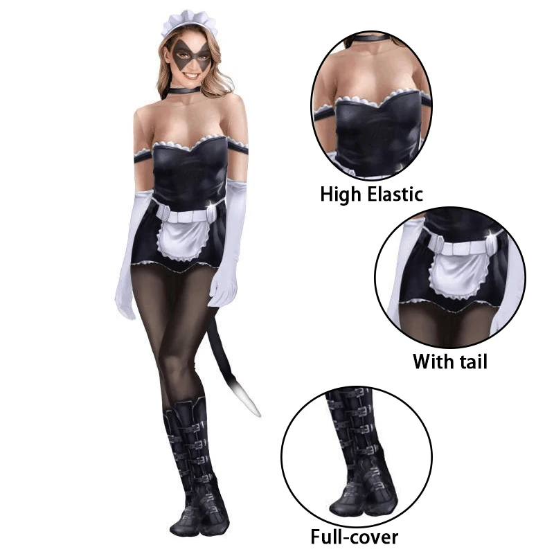 Женский комбинезон для косплея NADANBAO костюм горничной Банни Одежда танцев