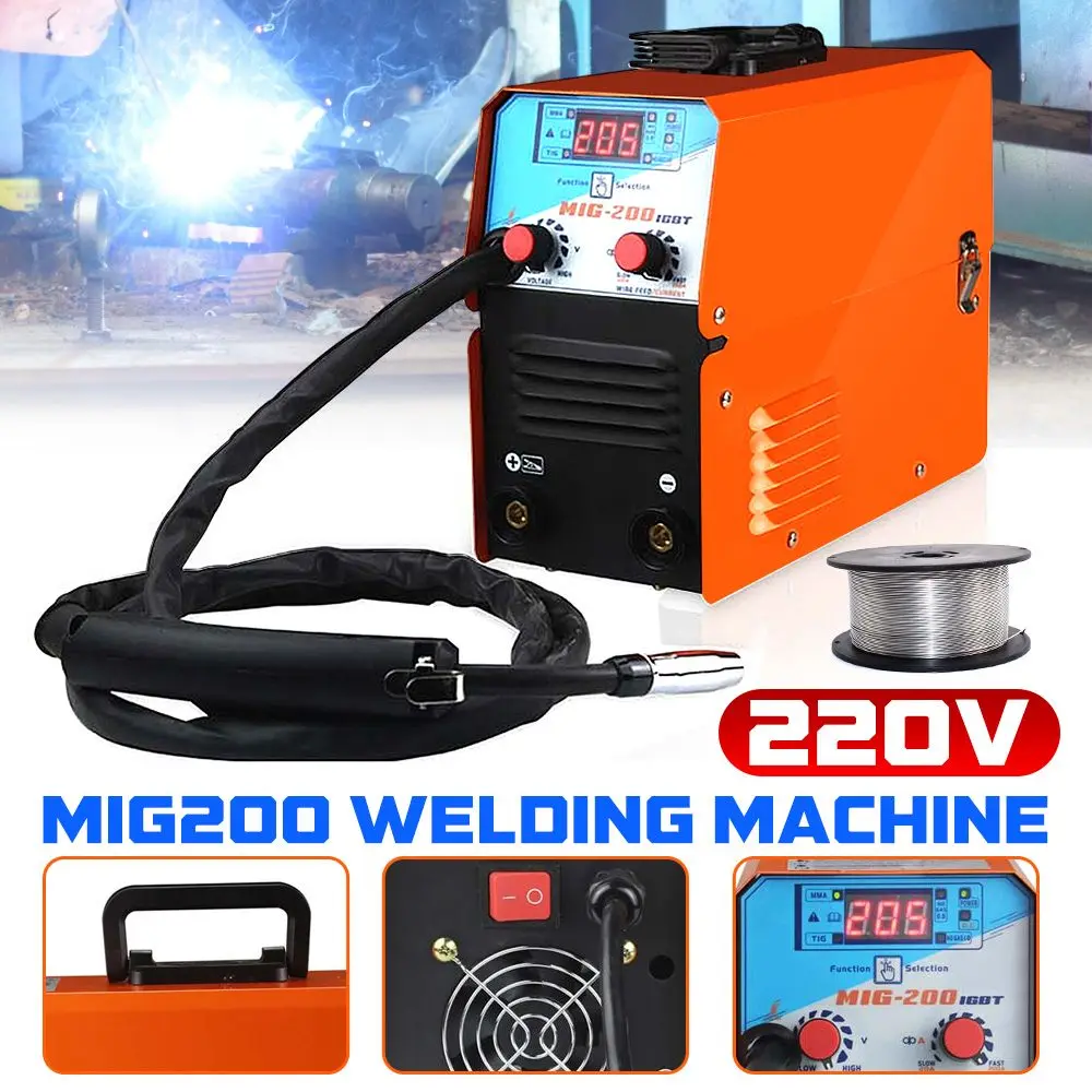 MIG-200 AC220V СВАРОЧНЫЙ АППАРАТ IGBT MIG MMA TIG сварочный аппарат паяльный инструмент