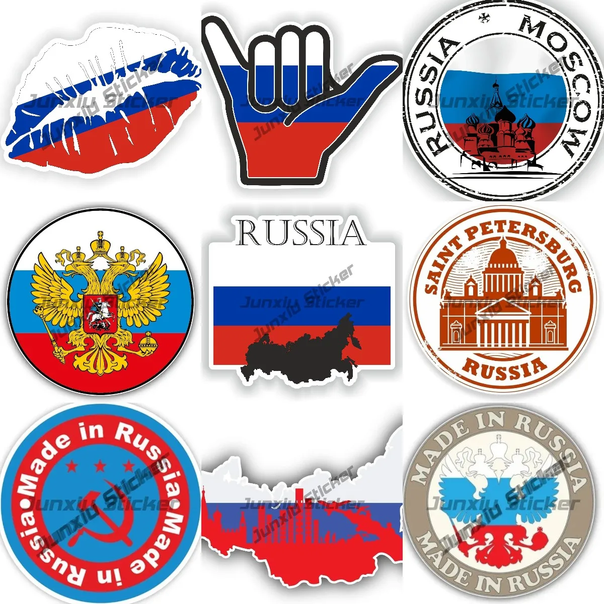 Наклейка с гербом России Россия РУС MF Код страны Овальная наклейка флагом