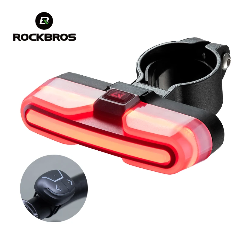 ROCKBROS Велосипедный умный задний фонарь Type-C Зарядка IPX6 Датчик тормоза