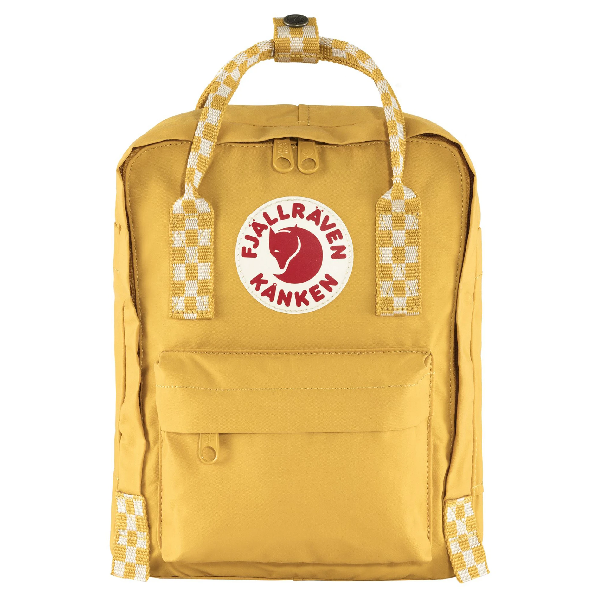 Рюкзак Fjallraven Kanken Mini желтый/шахматы 20х13х29 см 7 л (F23561-160-904) | Багаж и сумки