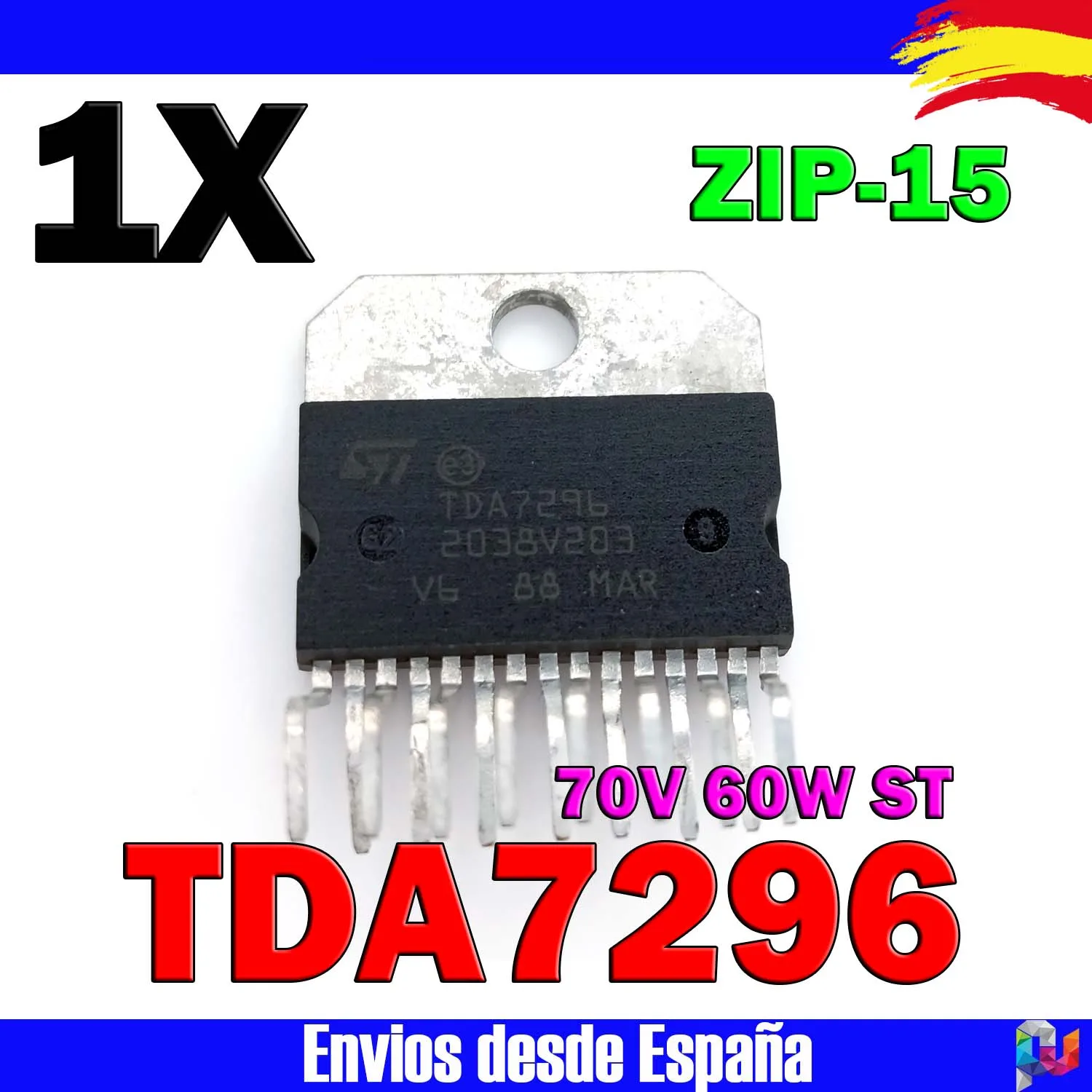 1x TDA7296 TDA 7296 70V 60W ST ZIP-15 |