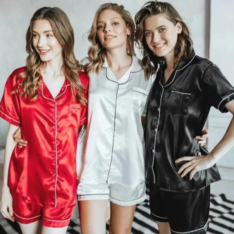 Женская шелковая пижама Пижама для невесты Bride Pjs женская одежда сна 2 шт.