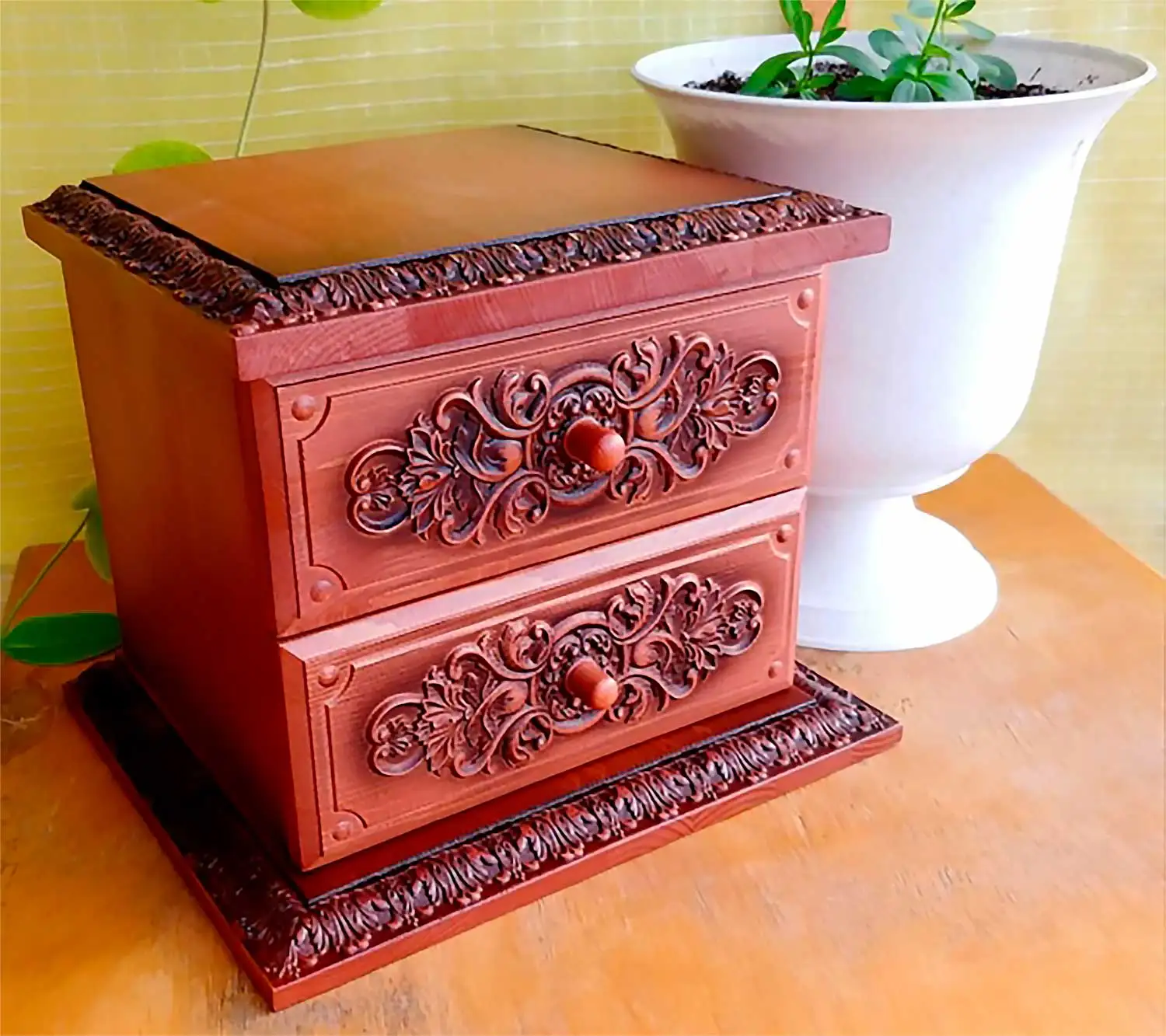 Jewelry box with 2 compartments. CNC project STL file for cutting on the machine | Украшения и аксессуары