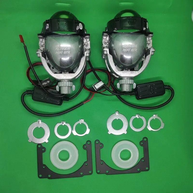 BI светодиодный фары Alteza GTR Mini 2.8" для маски 3.0" 12В постоянного тока и больше адаптеров H4, H7, H11, H8, H9, HB3/HB4 плюс универсальная рама для замены.