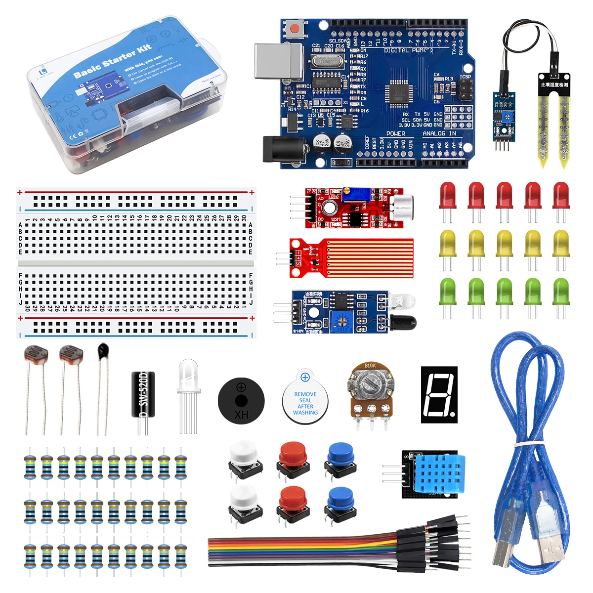LAFVIN базовый стартовый набор для Arduino Uno R3 DIY Kit - плата/Макет + розничная коробка |