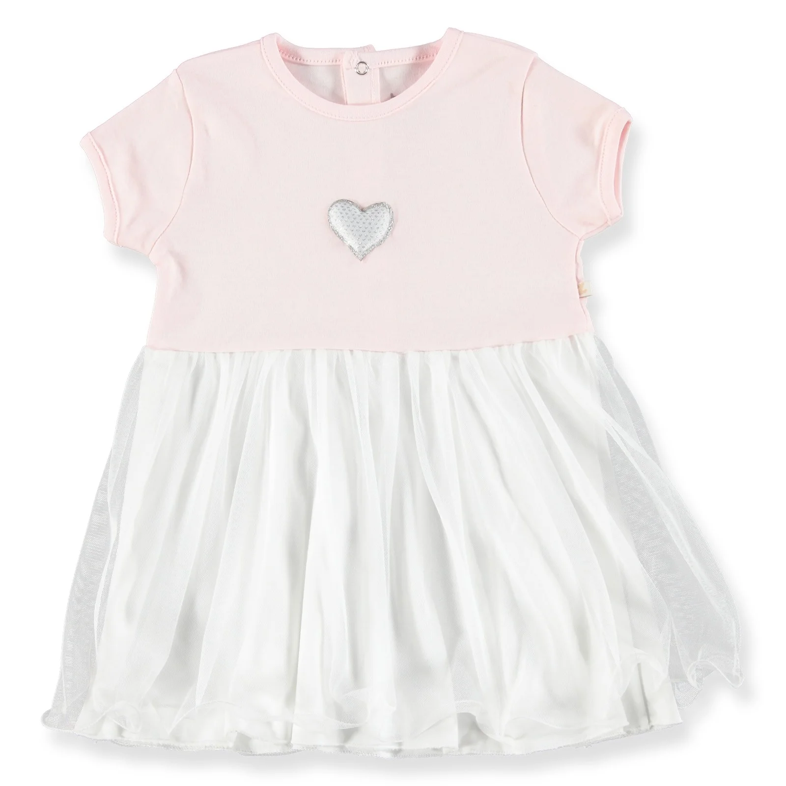 ebebek BabyZ Baby Girl Heart Detailed Short Sleeve Dress Bodysuit | Детская одежда и обувь