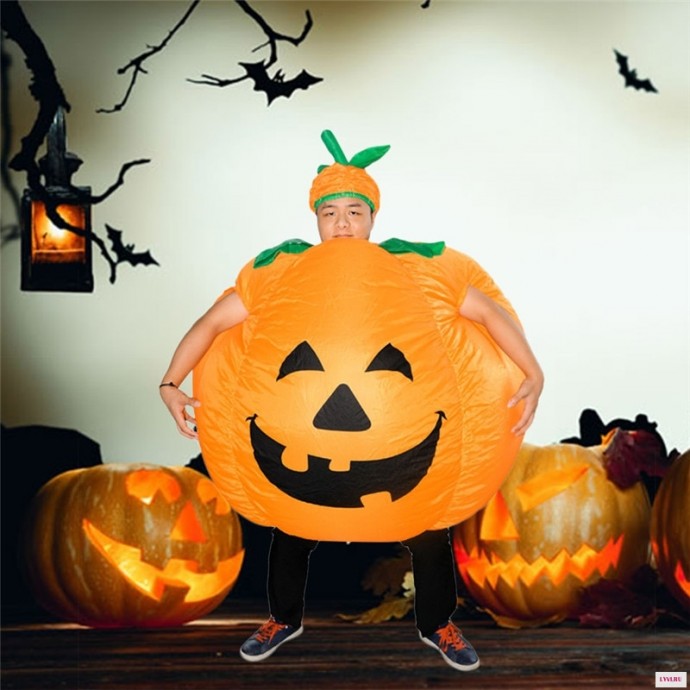 Фото обзорНадувной костюм на Хэллоуин  в виде тыквы